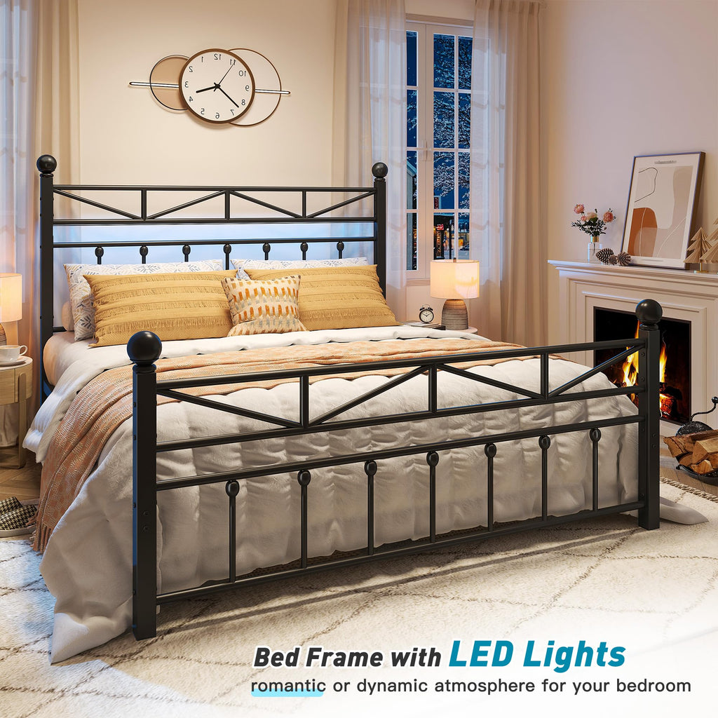 Black Queen Size Metal Bed Frame Q9870