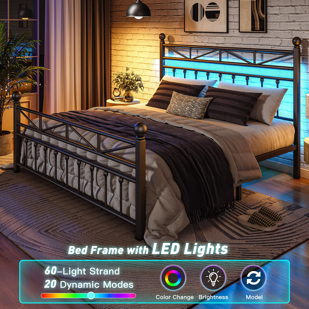 Black Queen Size Metal Bed Frame Q9870