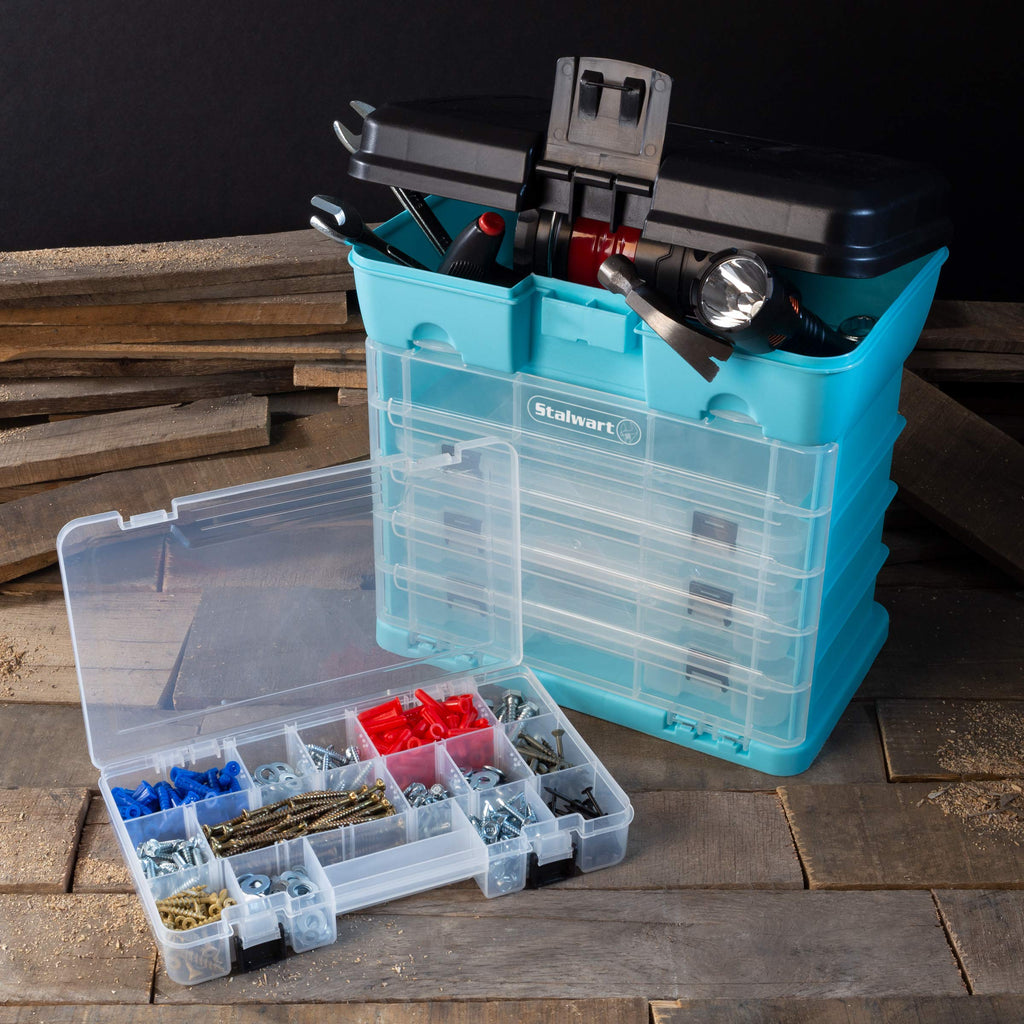 Light Blue Small Parts Organizer Box F259399