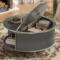 Round Coffee Table, 31.5" Lift-Top with Storage, Grey Q463410