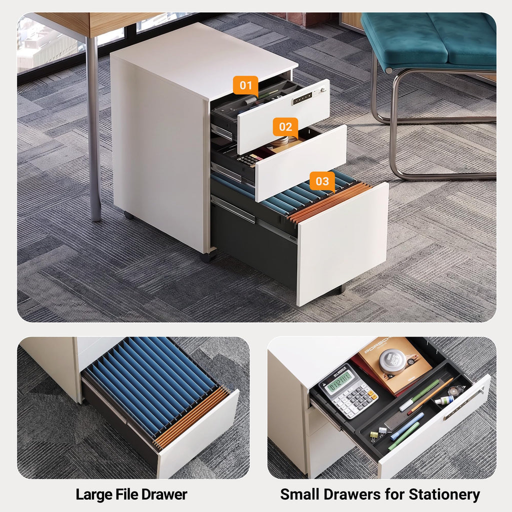 3 Drawer File Cabinet with Combination Lock R562