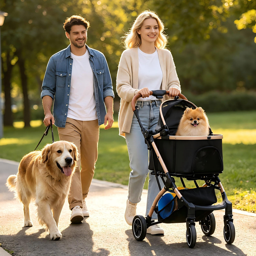 Black 3-in-1 Pet Stroller with Removable Carrier X286