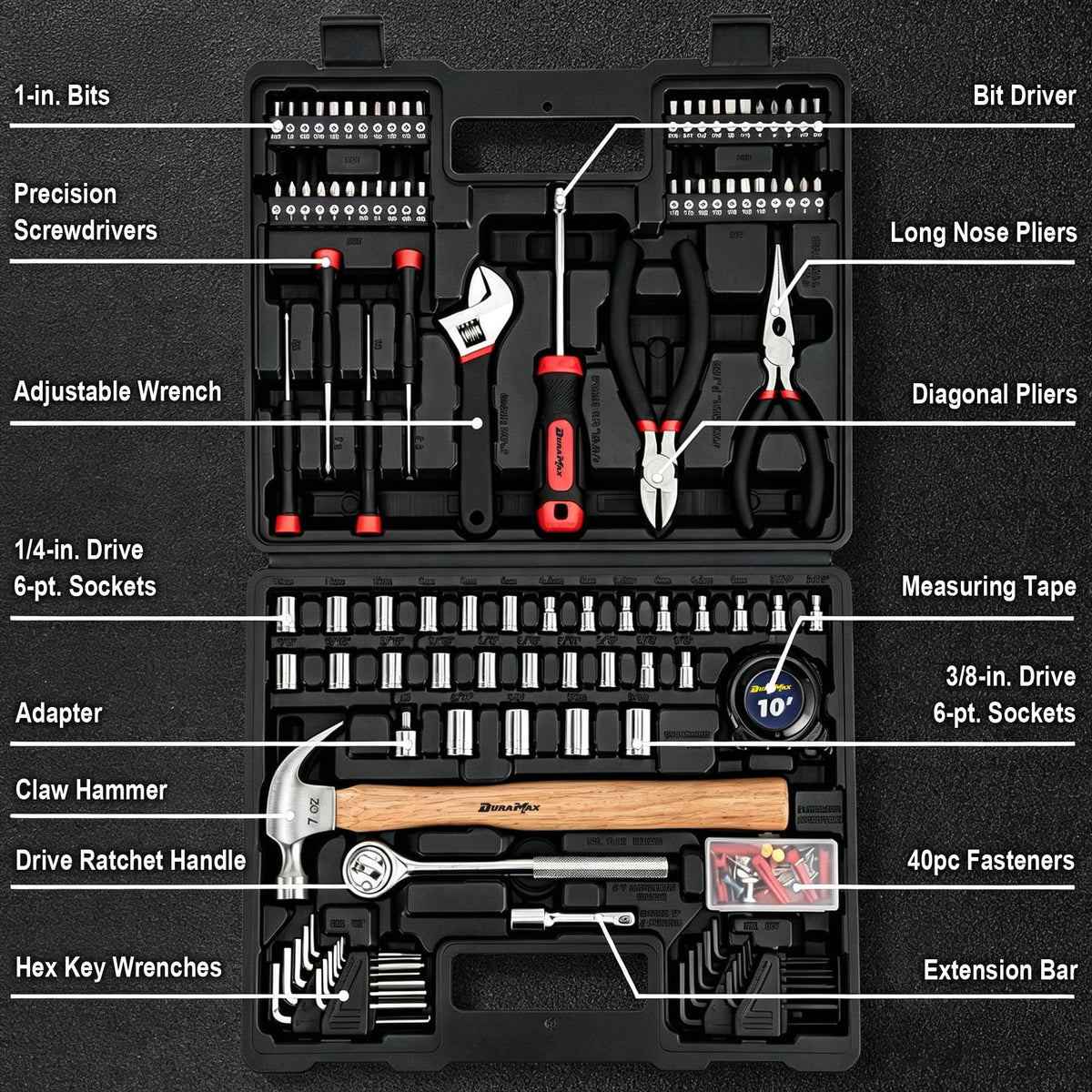 156-Piece Tool Kit with Storage Case T939