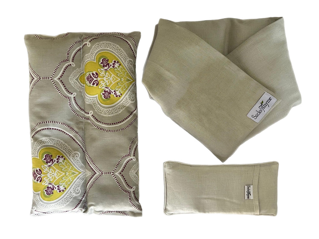 3 Piece Lavender Heating Pad, Linen Neck Wrap & Eye Pillow V8168