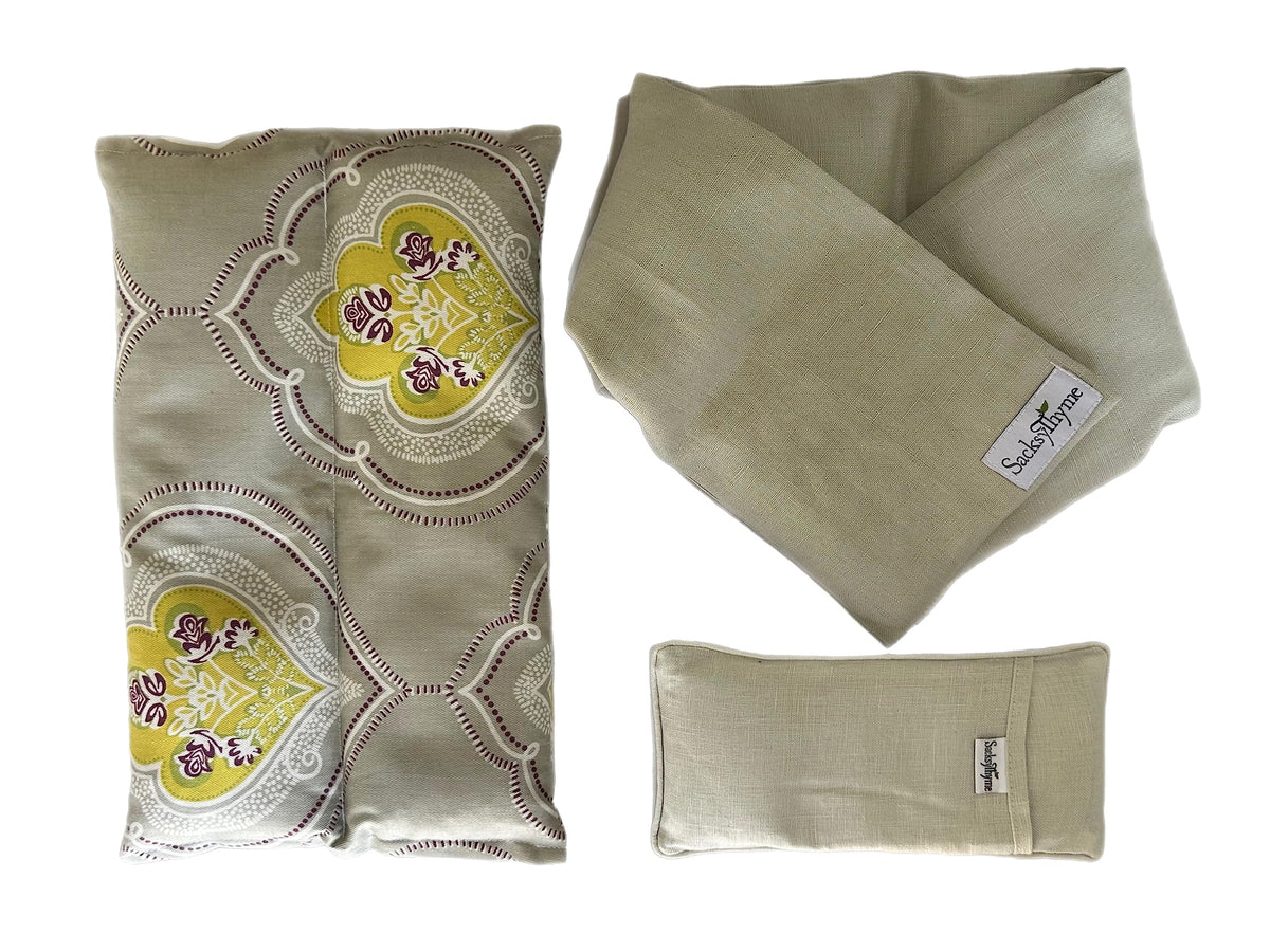 3 Piece Lavender Heating Pad, Linen Neck Wrap & Eye Pillow V8168
